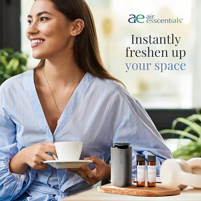 'The Mini' Gift Set, Mini Essential Oil Diffuser Kit for Home, Rechargable & Waterless Small Oil Diffuser, Covers 300 Sq. Ft. Coverage, Luxury Collection