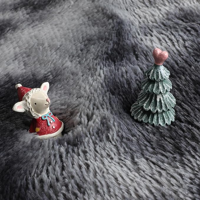 Amdrebio Tie-Dyed Dark Grey Round Rug 4Ft for Bedroom Dorm, Soft Furry Shaggy Circle Area Rugs for Living Room Office, Shag Fluffy Fuzzy Carpet for Kids Teen Boys Mens, Modern Cool Floor Circular Rug