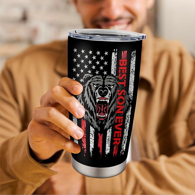 ZANIION To My Son Gifts Tumbler 20oz 1PC, Cool Birthday Gifts For Son From Mom/Dad Mug, Best Christmas Graduation Valentines Fathers Day Decoration Present Ideas For My Boy Coffee Cup