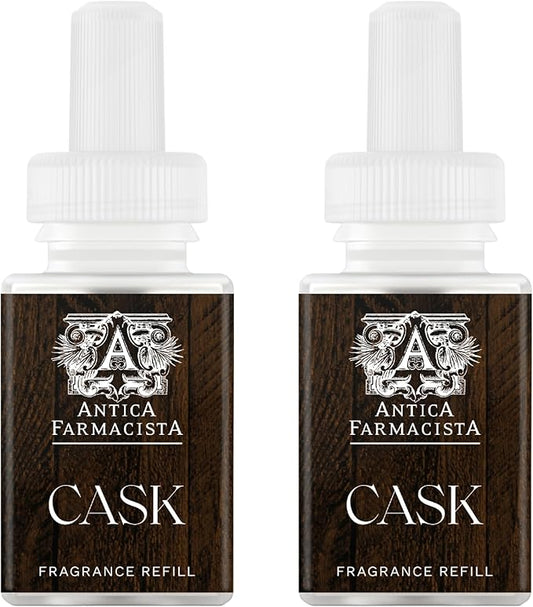Pura & Antica Farmacista Home Scent Refill - Smart Air Diffuser - Up to 120-Hours of Luxury Fragrance per Refill - Household Essential - Safe Diffuser - 2 Pack, Cask