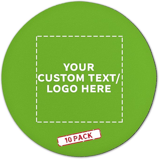 10 Round Foam Bud Coasters Pack, 4 inch - Customizable Text, Logo - PU Foam, Party Favor - Lime Green