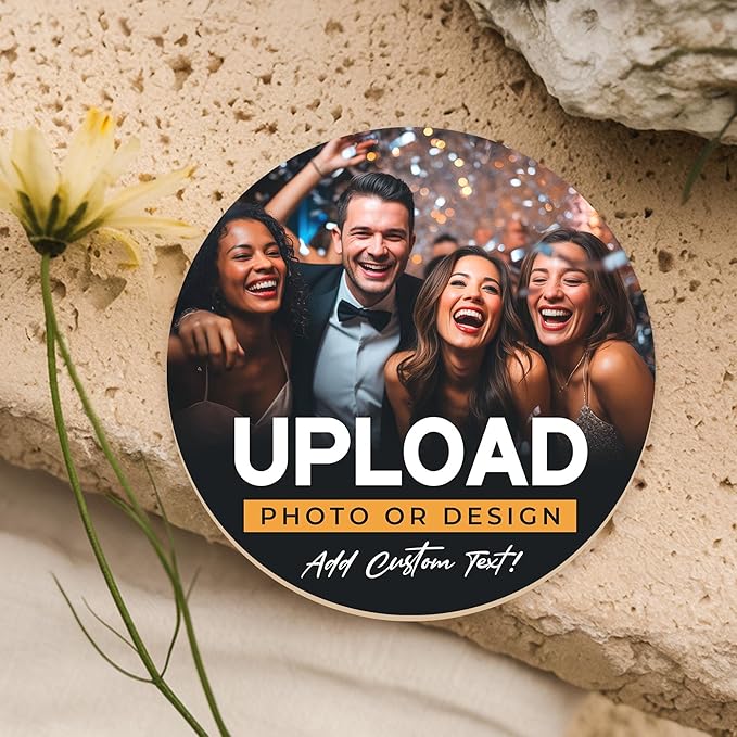 10 Pack, Personalized Drink Coasters, Custom Cardboard Coasters with Photo and Text, Design Your Own Coaster for Events, Parties, Bars, and Unique Gifts, 3.95" Round