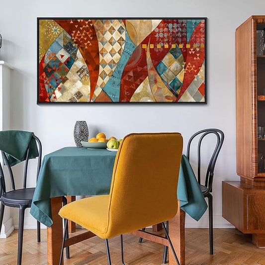 YDYSUNE Large Wall Art Vintage Red and Orange Picture,Abstract Painting Artwork Decoration for Living Room Bedroom Dinning Room Home Office Wall Decor Size 24X48inch