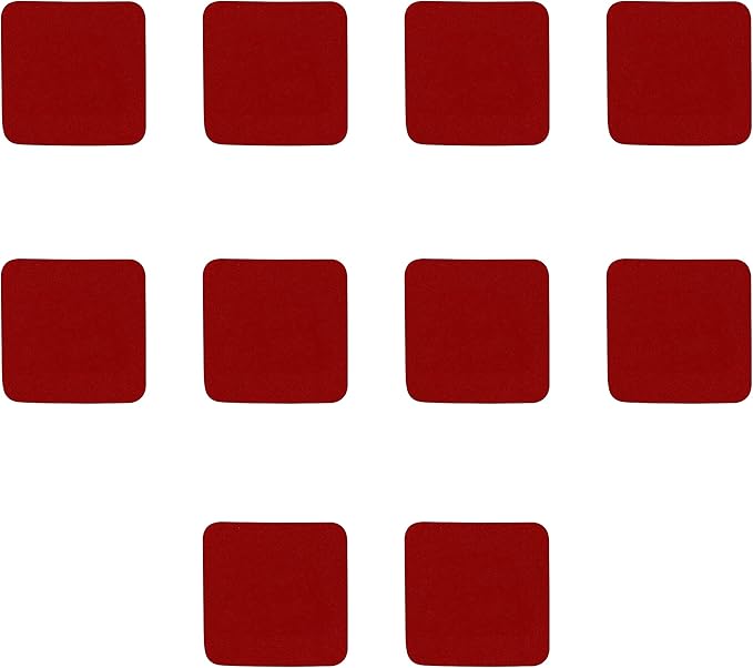 10 Squared Foam Coasters Pack, 4 inch - PU Foam, Foldable - Red