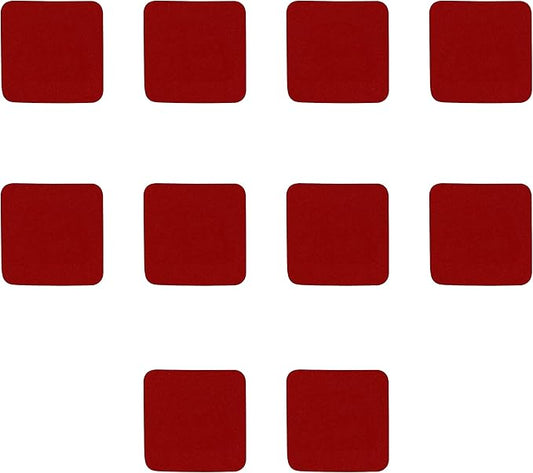 10 Squared Foam Coasters Pack, 4 inch - PU Foam, Foldable - Red