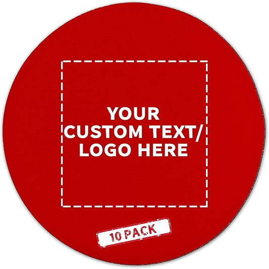 10 Round Foam Bud Coasters Pack, 4 inch - Customizable Text, Logo - PU Foam, Party Favor - Red