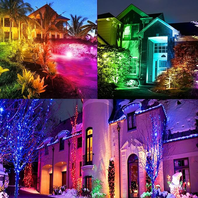 2 Pack 100W RGB Flood Light, RGB Color Changing Floodlight, Smart RGB Floodlight with Remote Control, for Club, Wedding, Poster, Stage Lighting, Birthday Party, KTV, Halloween, Christmas