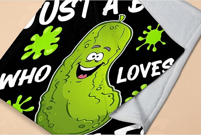 Just A Boy Who Loves Pickles Blanket Soft Blankets and Throws Flannel Cozy Lightweight Quilt Gift Perfect for Bed Sofa Couch-40 x30 Extra Small for Pets