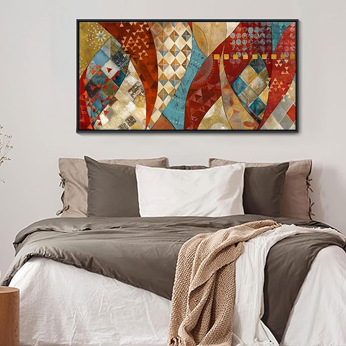 YDYSUNE Large Wall Art Vintage Red and Orange Picture,Abstract Painting Artwork Decoration for Living Room Bedroom Dinning Room Home Office Wall Decor Size 24X48inch