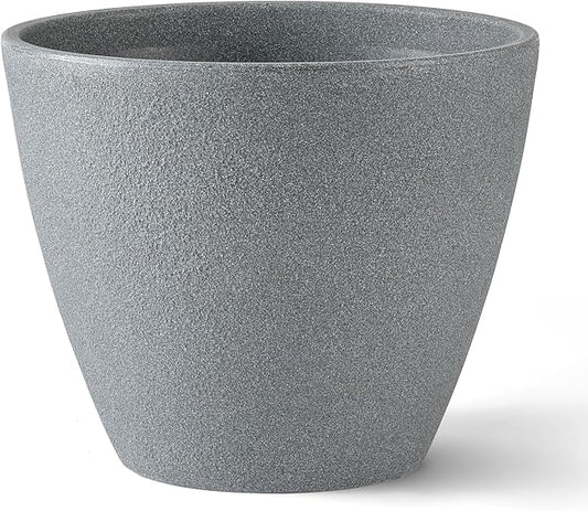 ARBORA 20" Valencia Polyresin Indoor and Outdoor Planter with Stone Blend Concrete Gray Finish - Durable, Weatherproof, Lightweight, Large Plant Pot for Patio, Garden, Deck, Entryway