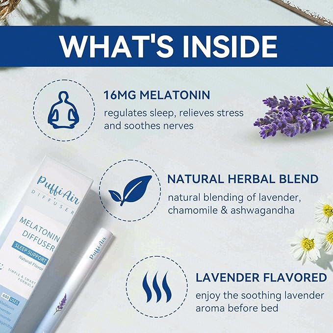 Herbal Diffuser Duo with Melatonin, Milk Thistle & More丨Night Renewal Duo for Calm Sleep & Liver Detox Support - 600 Uses Per Stick