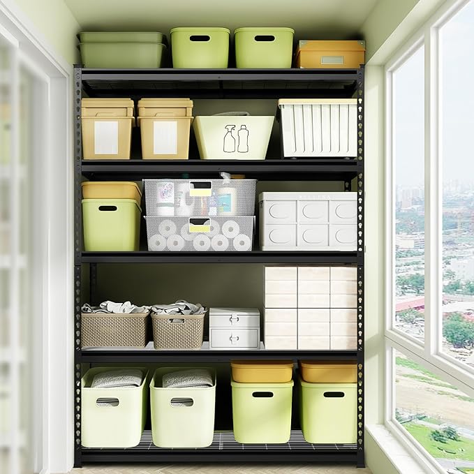 WORKPRO 5-Tier Metal Shelving Unit, 48”W x 24”D x 72”H, Heavy Duty Adjustable Garage Shelving, 4000 lbs Load Capacity (Total), Storage Rack for Garage, Basement, Warehouse, Workshop, 2 Pack