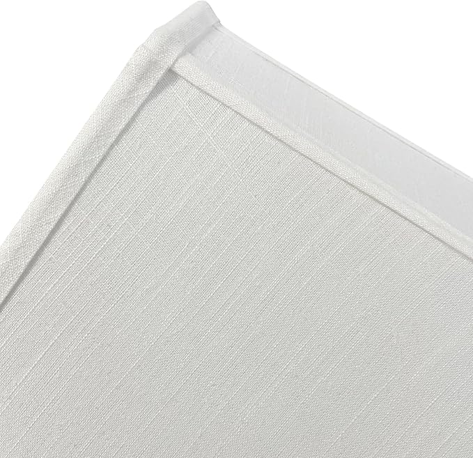 TOOTOO STAR Square Cut Corner White LampShade, 10" Top x 13" Bottom x 10.5" High Medium Shade (Spider Fitter), Handmade of Natural Linen, Easy to Assemble, Suitable for Table Lamps and Floor Lamps