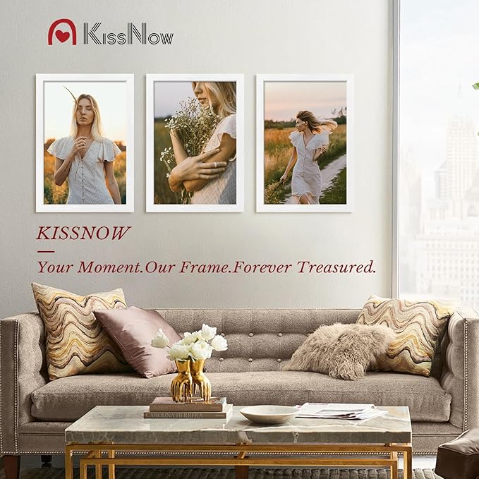 13x19 Picture Frame 2 Pack, White Solid Wood, Wall Gallery Poster Frame