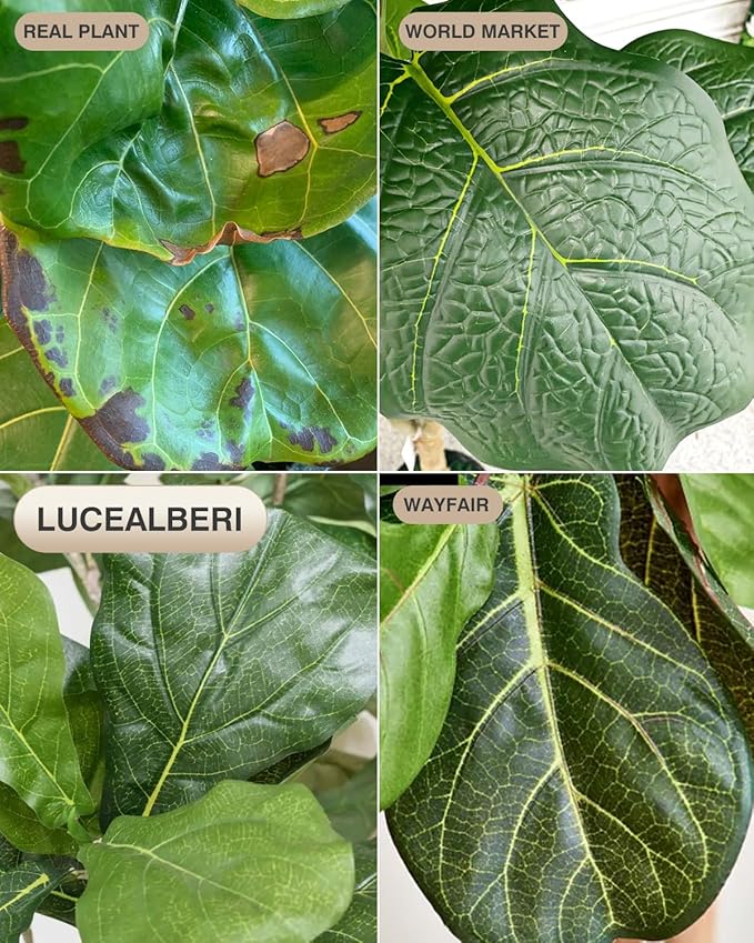 6FT Artificial Fiddle Leaf Fig Tree - Tall Fake Tree with White Planter&Seagrass Basket, Large Faux Ficus Lyrata Tree Floor Plants for Indoor Home Decor Office Living Room Housewarming Gift