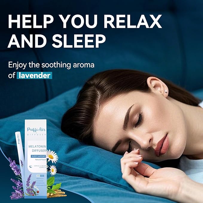 Herbal Diffuser Duo with Mullein, Melatonin & More丨Night & Day Relax Duo for Fresh Breath & Calm Sleep Support - 600 Uses Per Stick