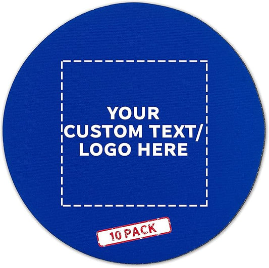 10 Round Foam Bud Coasters Pack, 4 inch - Customizable Text, Logo - PU Foam, Party Favor - Royal Blue