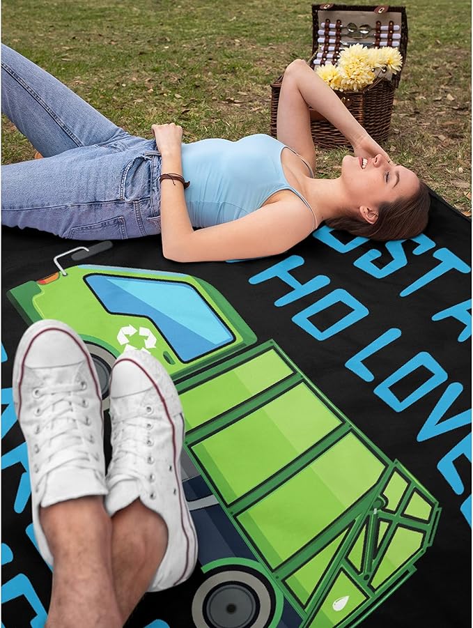 Custom Throw Blanket Just A Boy Who Loves Garbage Truck with Your Text Custom Throw Blanket with Your Text Personalized Blankets Best Gifts for Family, Friends 60"x50" Medium for Teen