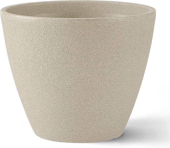 ARBORA 20" Valencia Polyresin Indoor and Outdoor Planter with Classic Cream Finish - Durable, Weatherproof, Lightweight, Large Plant Pot for Patio, Garden, Deck, Entryway
