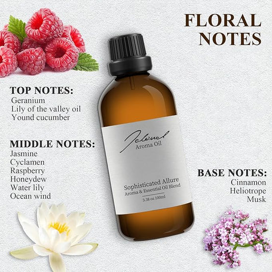 JCLOUD Sophisticated Allure Essential Oil Inspired by Hilton Hotel | Hotel Scent - Pure Aromatherapy Diffuser Oil with Jasmine and Cinnamon, Home Luxury & Hotel Scents for Diffuser - 100mL