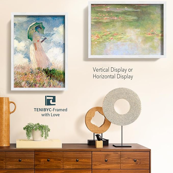 20x28 Picture Frame 4 Pack - White Solid Wood Poster Photo Frame - Woodgrain Series - Room, Office, Gallery, Studio Display - Wall Hanging