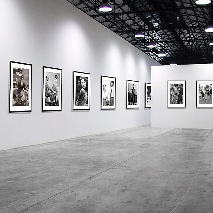 24x36 Picture Frame Set of 5, Black Poster Frame, Display Pictures 20 x 30 with Mat or 24 x 36 Without Mat for Horizontal or Vertical Wall Mounting, Wall Gallery Frame for Artwork