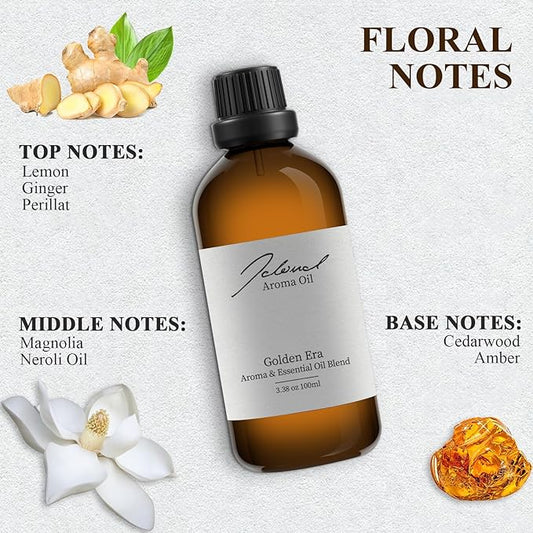 JCLOUD Golden Era Essential Oil Inspired by InterContinental Hotel | Hotel Scent - Pure Aromatherapy Diffuser Oil with Amber and Neroli Oil, Home Luxury & Hotel Scents for Diffuser - 100mL