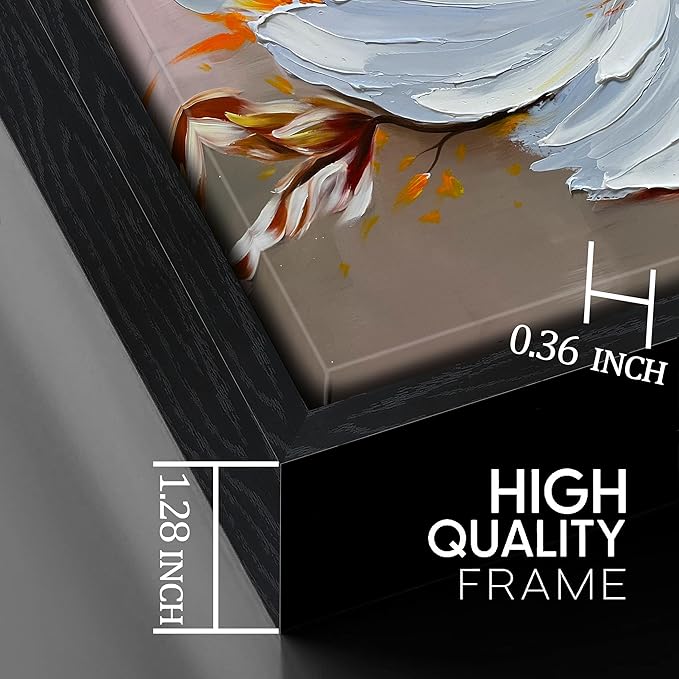 Hand Painted Flower Painting Wall Art for Bedroom - Abstract Painting Wall Art for Living Room - Big Picture Frames for Wall Size 29" x 59"