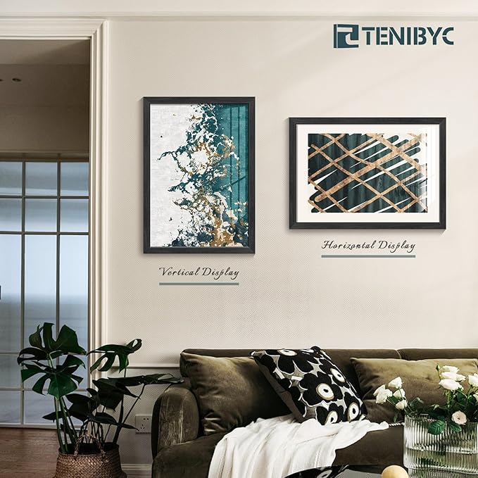 20x28 Picture Frame 4 Pack - Textured Black Wood Gallery Poster Frame - Wall Hanging