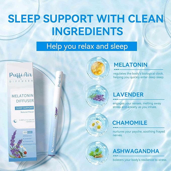 Herbal Diffuser Duo with Melatonin, Milk Thistle & More丨Night Renewal Duo for Calm Sleep & Liver Detox Support - 600 Uses Per Stick