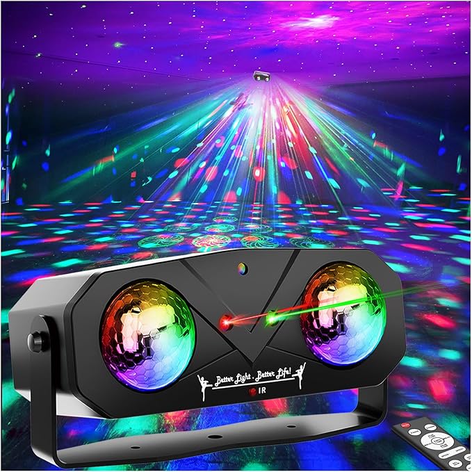 Party Lights DJ Disco Light,Disco Ball Star Projector RGB LED Strobe Lights Stage Light Sound Activated Ocean Wave Effect for Parties Club Holiday Christmas Birthday Wedding