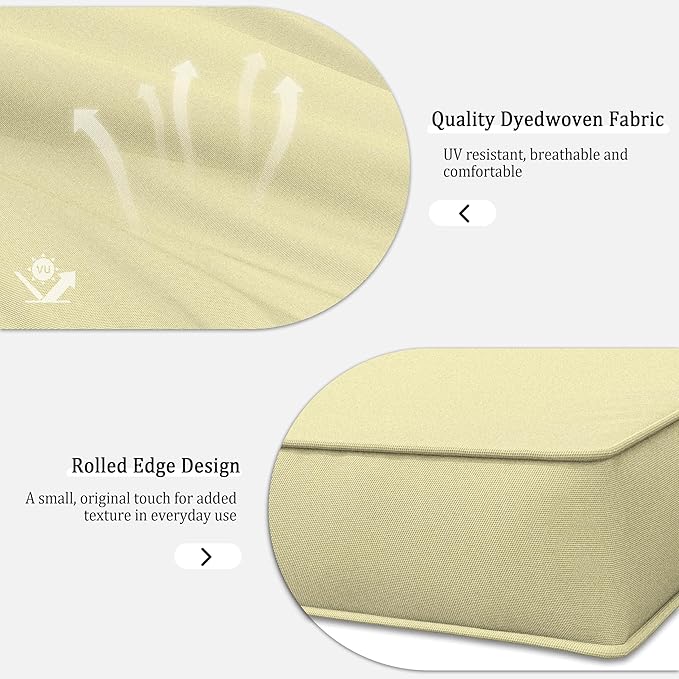 14 Pcs Outdoor Patio Cushion Covers, Replaceable Waterproof Furniture Covers, Outdoor Non-Slip Covers with Zippers, Couch 3 Sizes, Covers Only (Light Yellow)