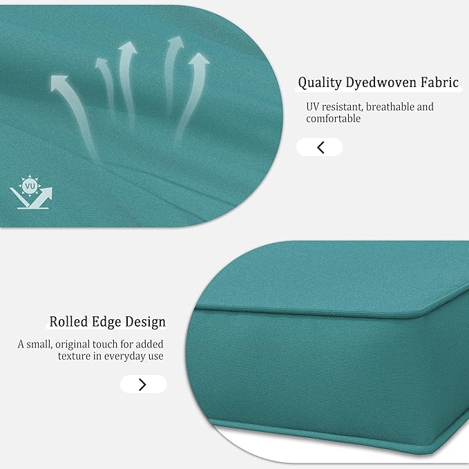 14 Pcs Outdoor Patio Cushion Covers, Replaceable Waterproof Furniture Covers, Outdoor Non-Slip Covers with Zippers, Couch 3 Sizes, Covers Only (Lake Blue)