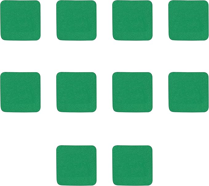 10 Squared Foam Coasters Pack, 4 inch - PU Foam, Foldable - Kelly Green