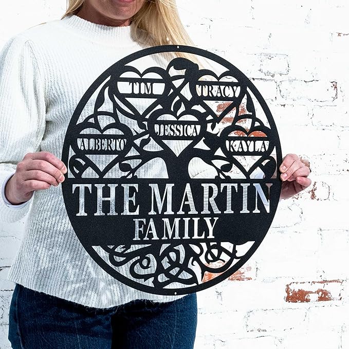 Family Tree of Life Wall Art Personalized Metal Garden Decor Custom Tree Sign Couples Housewarming Gift Living Room Decor