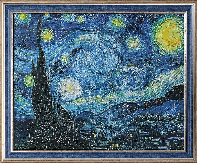 20 x 27 Frame 1-9/16" 20x27 Blue Gold Frame.20x27 Poster Frame.20 x 27 Picture Frames for Wall Mounting.Large Ornate 27x20 Canvas Oil Painting Frames Gothic Vintage Antique Luxury 3069.Baroque Wood Alternative-Polystyrene for Photo,Diploma,Puzzle,TV