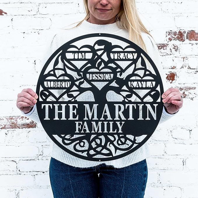 Family Tree of Life Wall Art Personalized Metal Garden Decor Custom Tree Sign Couples Housewarming Gift Living Room Decor