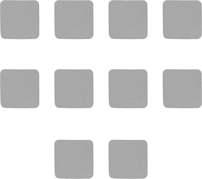 10 Squared Foam Coasters Pack, 4 inch - PU Foam, Foldable - Grey