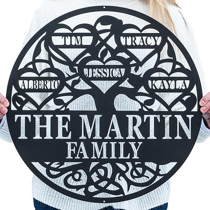 Family Tree of Life Wall Art Personalized Metal Garden Decor Custom Tree Sign Couples Housewarming Gift Living Room Decor
