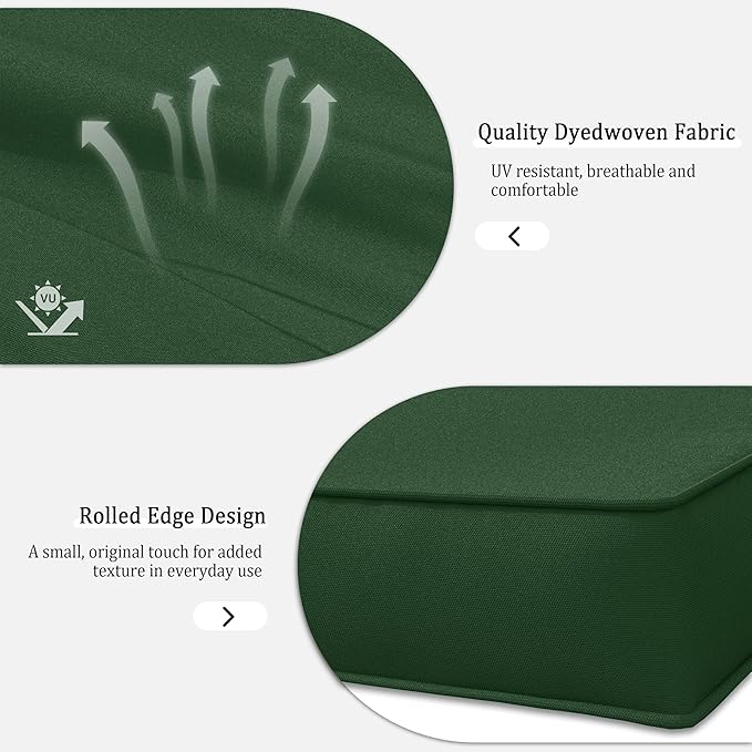 14 Pcs Outdoor Patio Cushion Covers, Replaceable Waterproof Furniture Covers, Outdoor Non-Slip Covers with Zippers, Couch 3 Sizes, Covers Only (Green)