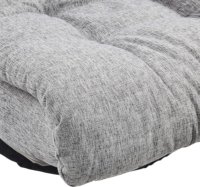 Amazon Basics Swivel Foam Lounge Chair with Headrest, Floor-Compatible, Adjustable, Gaming, 26.3D x 23.5W x 13.7H in, Grey